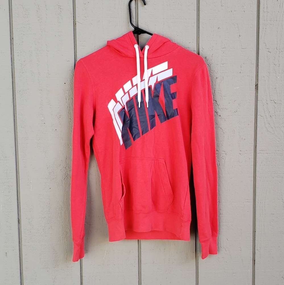 Brick Red Soft Nike Logo Pullover Hoodie